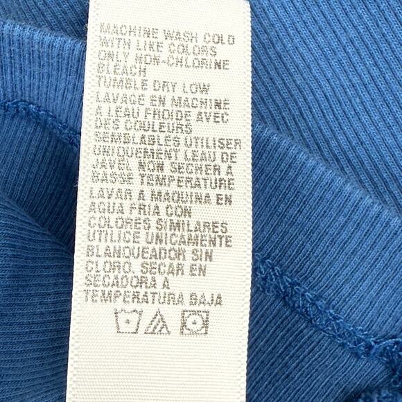 Standard James Perse 100% Cotton Midi Dress Blue Women's 2 Crewneck Fitted - Picture 10 of 11